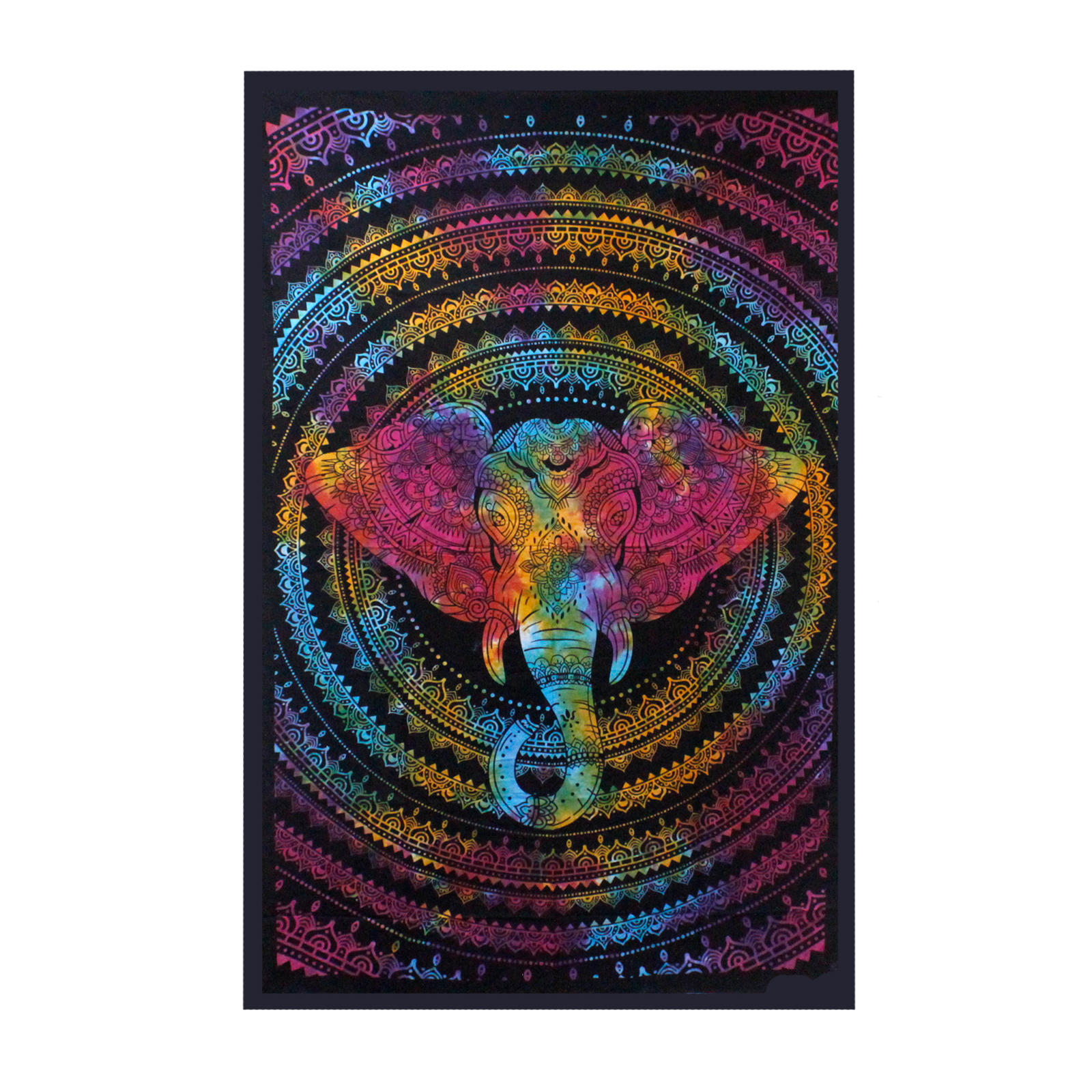 Double Cotton Bedspread + Wall Hanging - Elephant Head 230cm x 200cm - 1 Piece (CBWH-05)