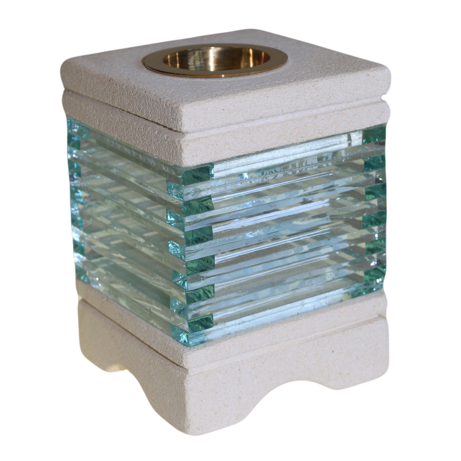 Stone Oil Burner - Square Glass Brick - 1 Piece (SSOB-07)