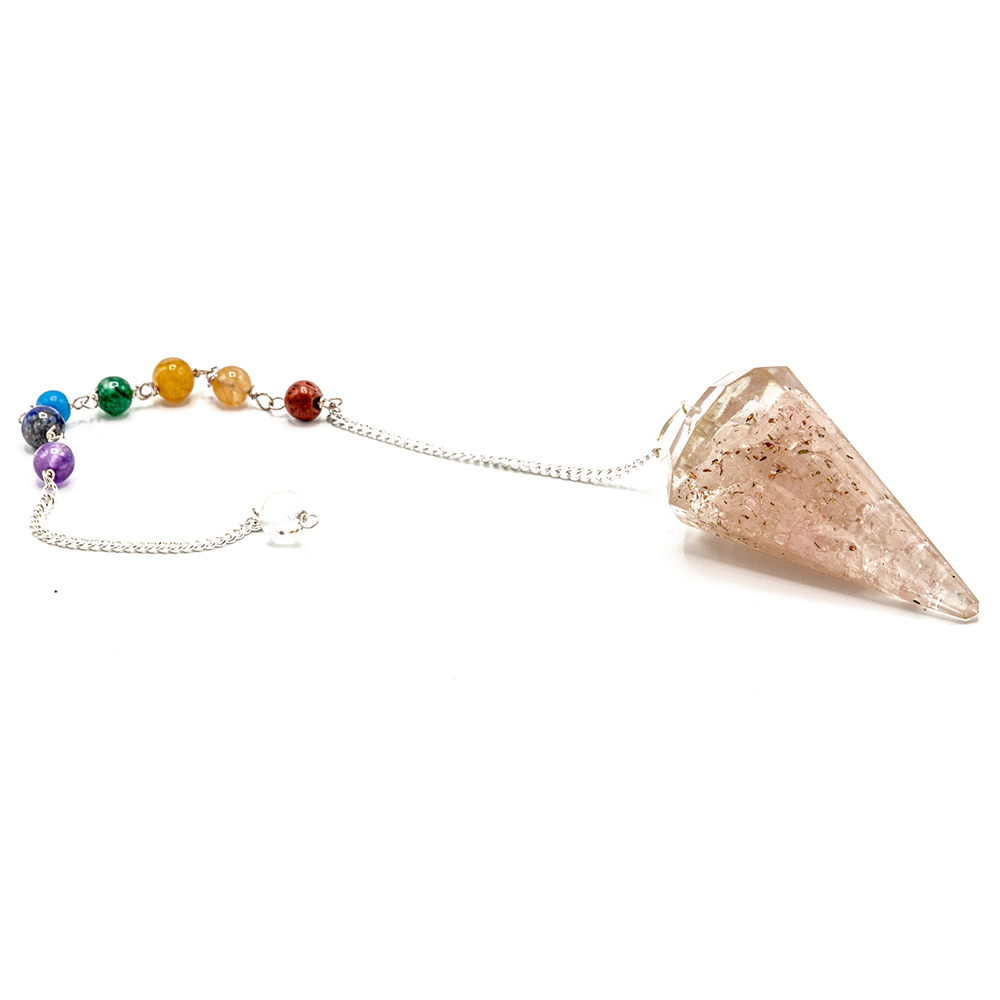 Orgonite Power Chakra Pendulum - Rose Quartz - 1 Piece (OrgCP-02)