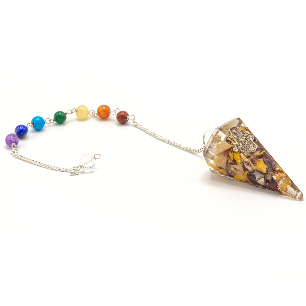Orgonite Power Chakra Pendulum - Hamsa - 1 Piece (OrgCP-10)