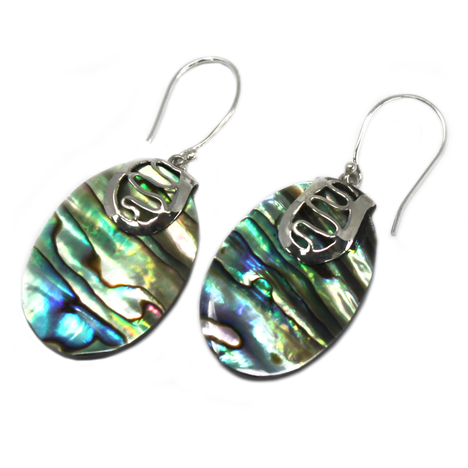 Shell & Silver Earrings - Flip-flops- Abalone - 1 Piece (SSE-08)