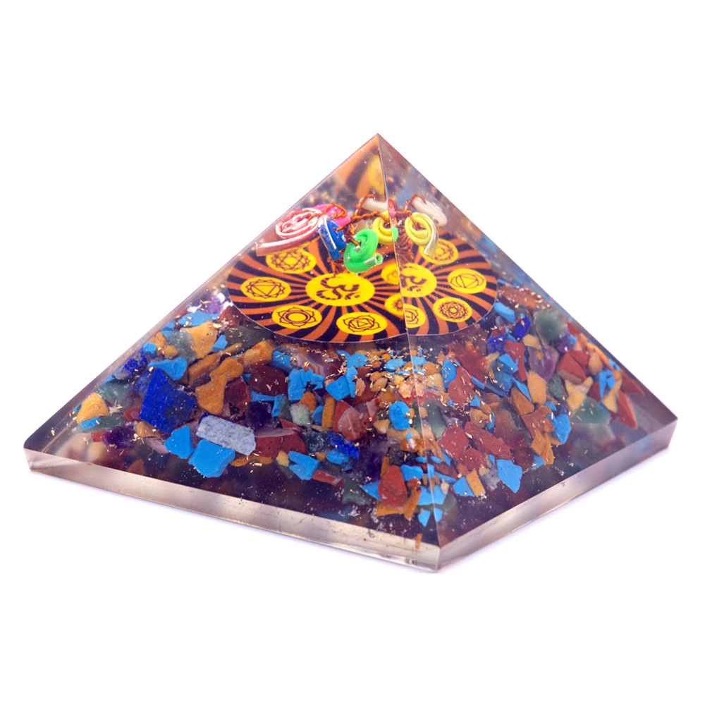 Orgonite Pyramid - Om Chakra - 70 mm - 1 Piece (Orgn-16)