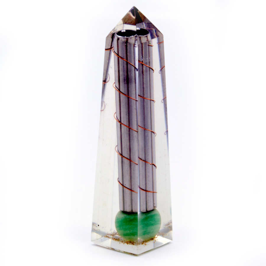 Orgonite Obelisk Power Point Green Aventurine - 110x30 mm - 1 Piece (Orgn-23)