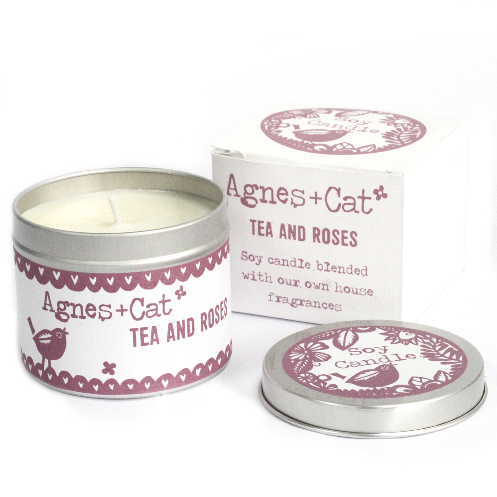 Tin Candle - Tea and Roses - 1 Piece (ACTC-05)