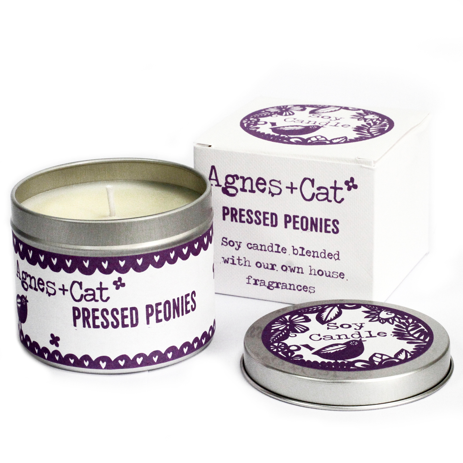 Tin Candle - Pressed Peonie - 1 Piece (ACTC-18)