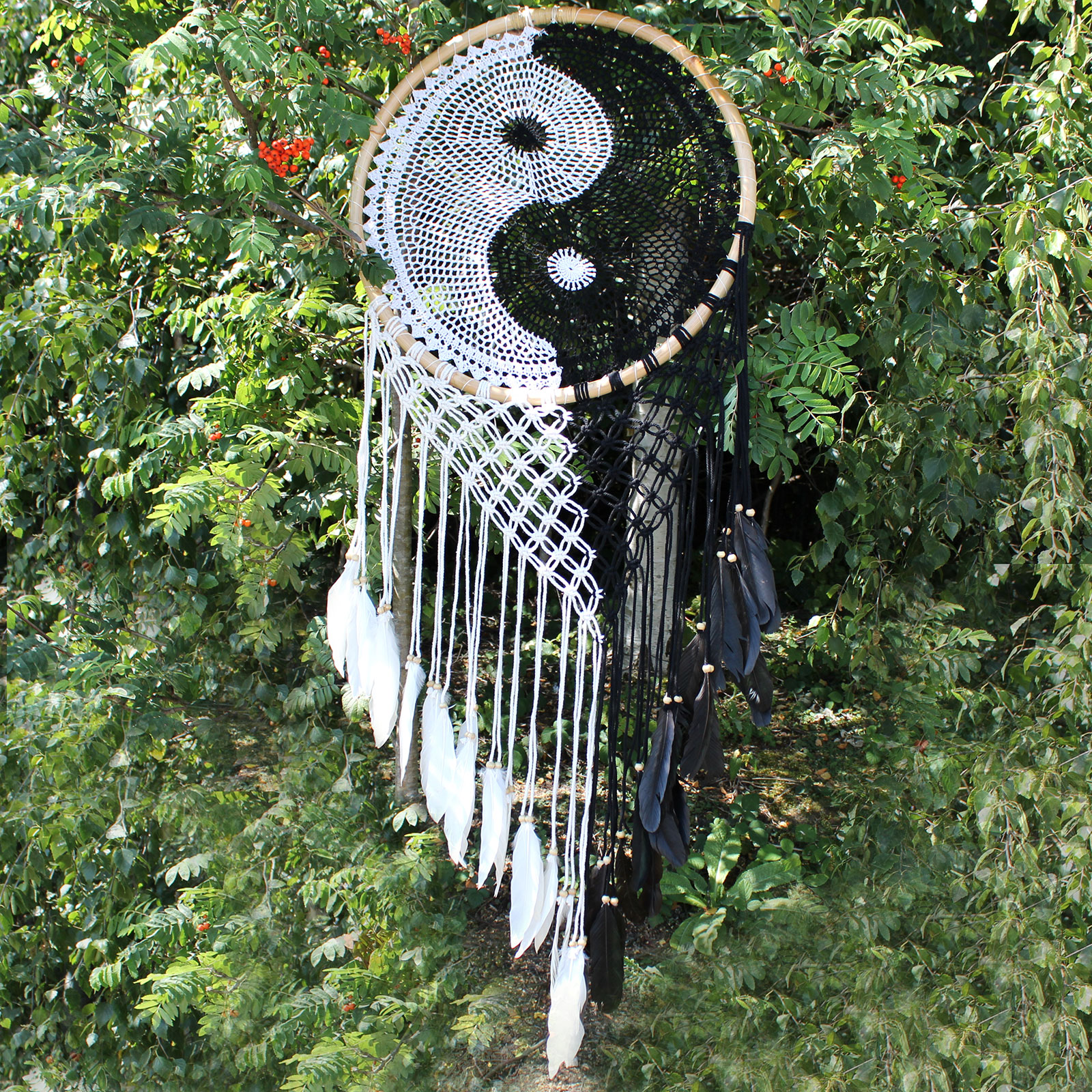 Bali Dreamcatchers - Extra Large Ying Yang D: 50cm - 1 Piece (BDC-20)