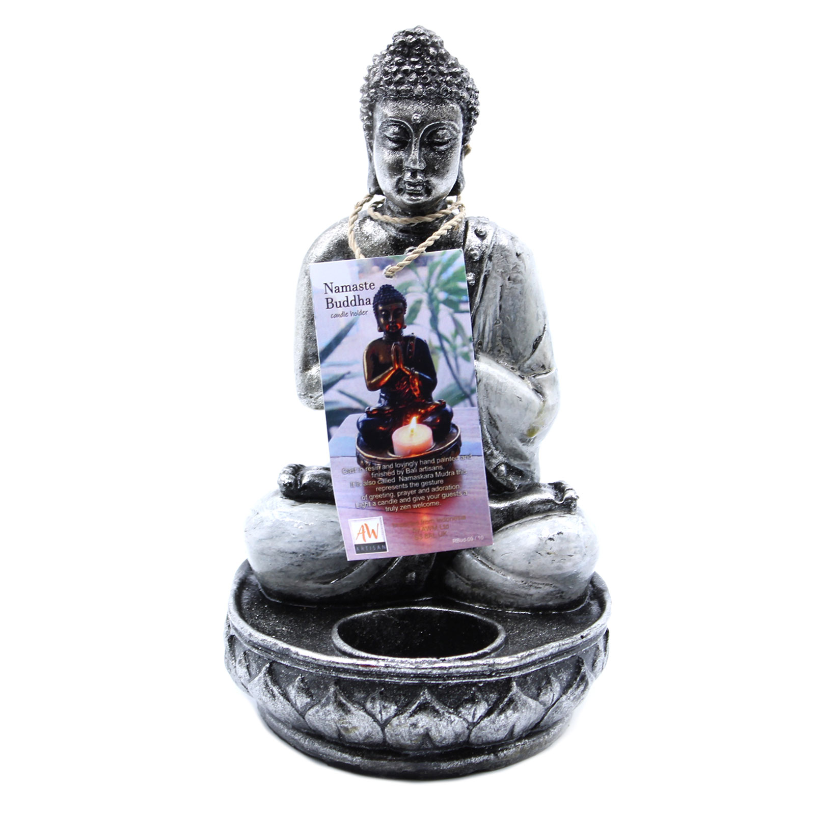Buddha Candle Holder - White - Medium - 1 Piece (RBud-10)