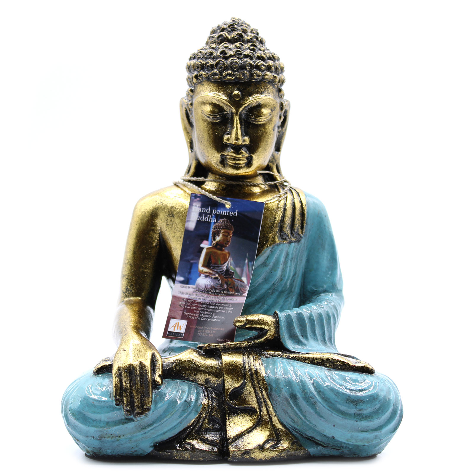 Teal & Gold Buddha - Large - 1 Piece (RBud-11)