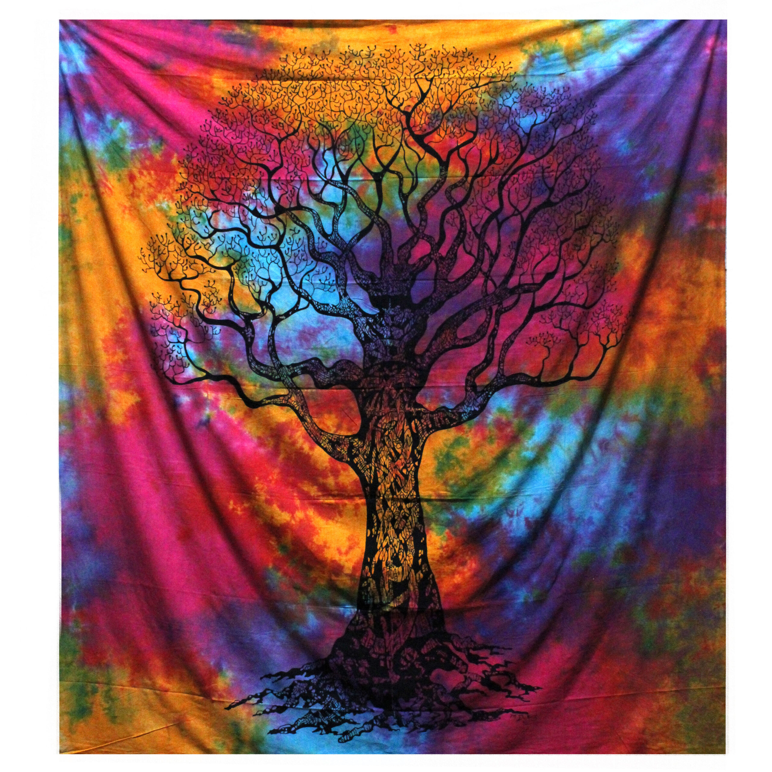 Double Cotton Bedspread + Wall Hanging - Winter Tree - 1 Piece (CBWH-13)