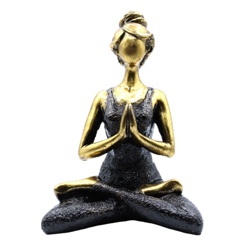 Yoga Lady Figure -  Bronze & Black 24cm - 1 Piece (YogaL-03)