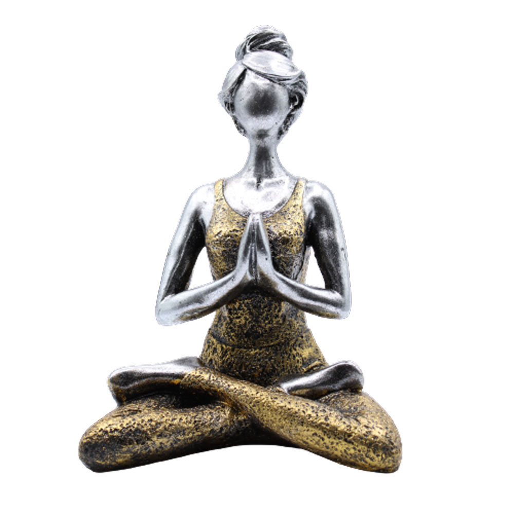 Yoga Lady Figure -  Silver & Gold 24cm - 1 Piece (YogaL-04)