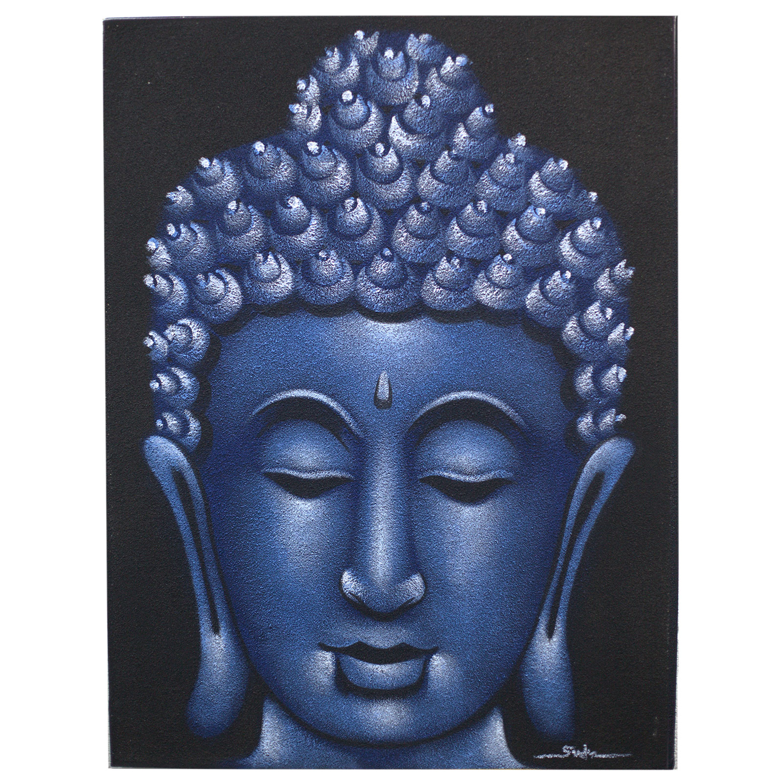 Buddah Painting - Blue Sand Finish - 1 Piece (BAP-03)