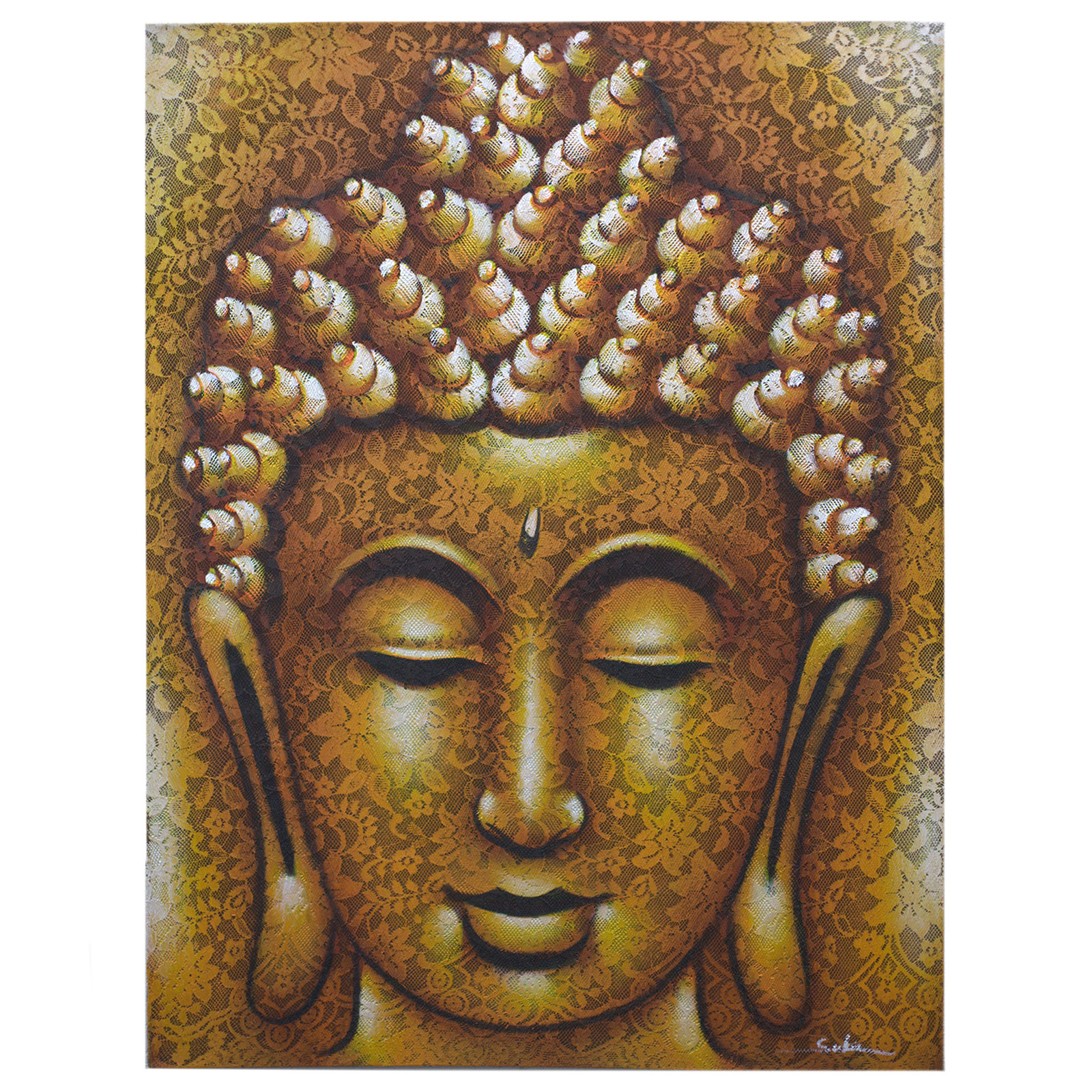 Buddah Painting - Gold Brocade Detail - 1 Piece (BAP-05)