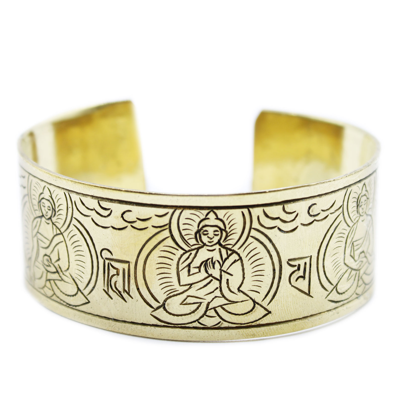 Brass Tibetan Bracelet - Five Buddha - 1 Piece (TMB-03)