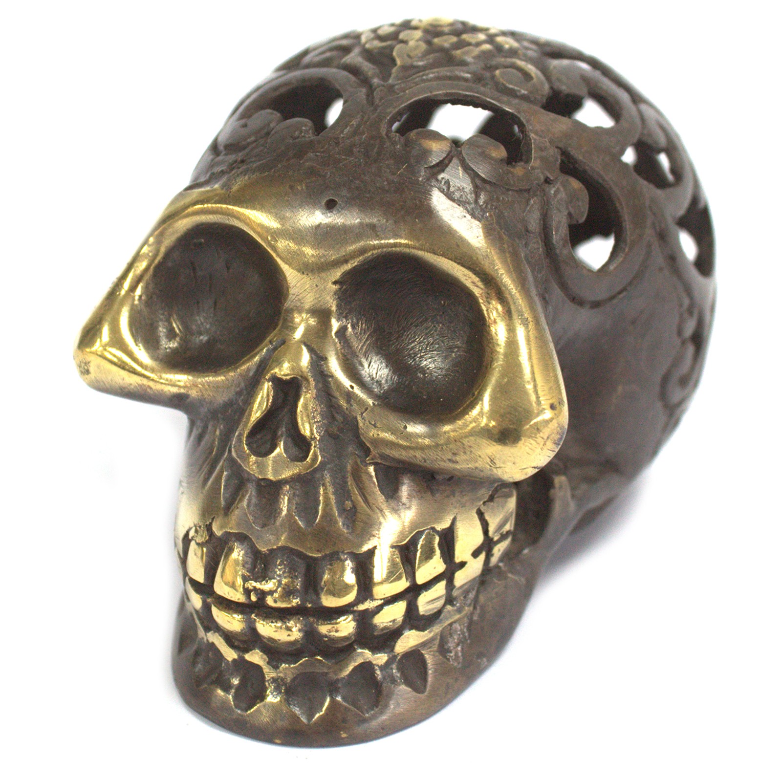 Vintage Brass Skull - Lrg - 1 Piece (BFF-08)
