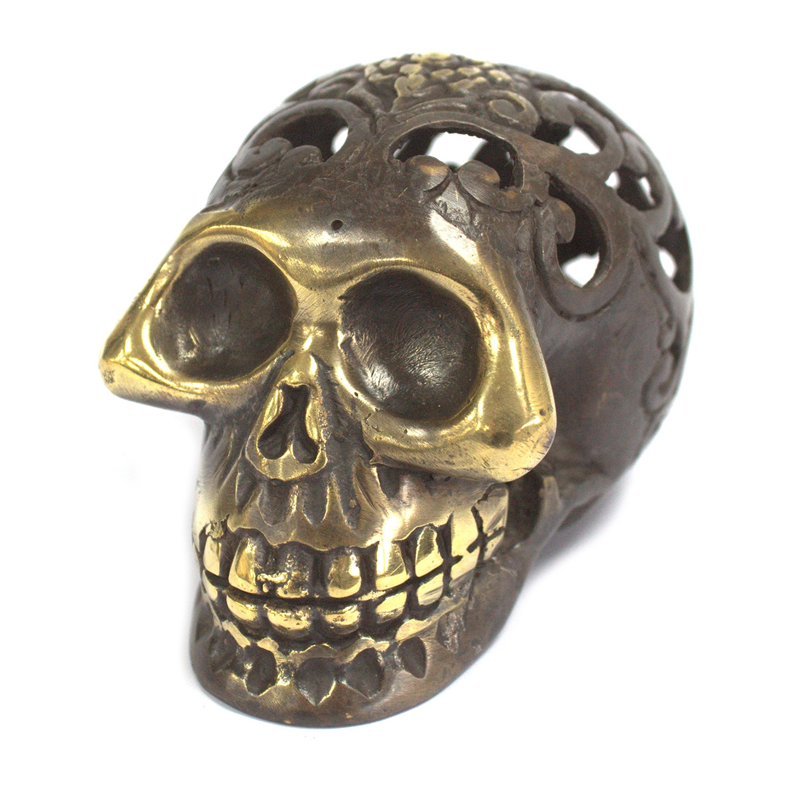 Vintage Brass Skull - Med - 1 Piece (BFF-09)