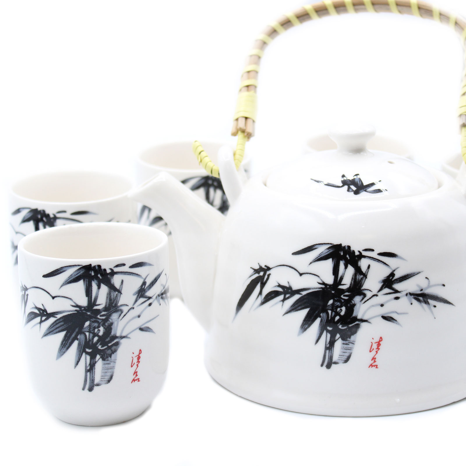 Herbal Teapot Set - White Stone Oriental - 1 Piece (TeaP-07)
