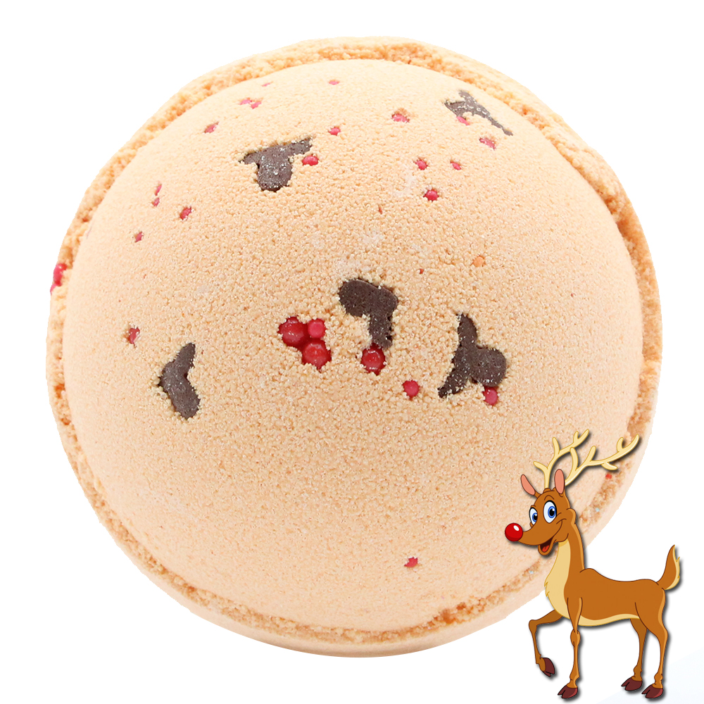 Reindeer and Red Nose Bath Bomb - Toffee & Caramel - 1 Piece (FBB-06)