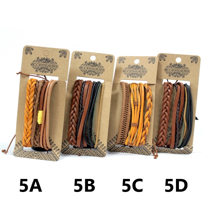 Mens Bracelet Sets - Tanned & Interesting (asst) - 1 Piece (MBS-05)