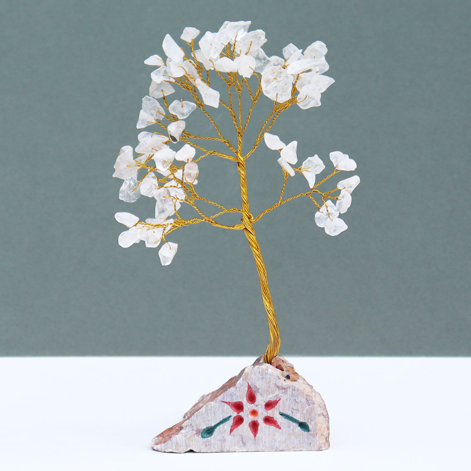 Rock Crystal Gemstone Tree - 80 Stones - 1 Piece (IGemT-07)