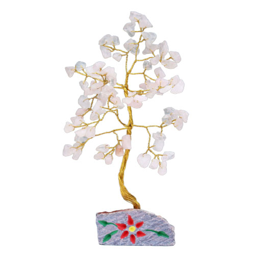 Rose Quartz Gemstone Tree - 80 Stones - 1 Piece (IGemT-05)