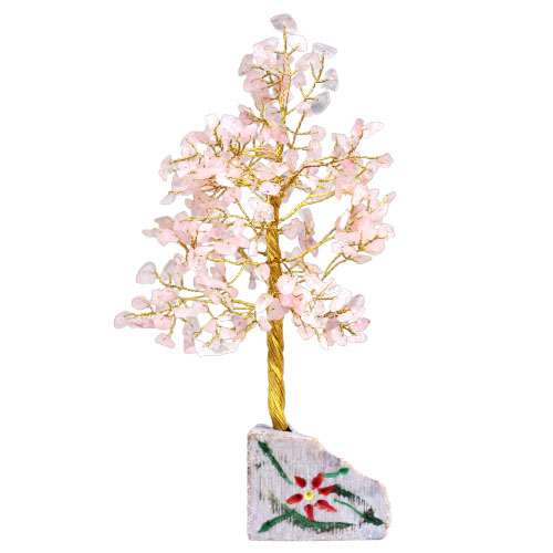 Rose Quartz Gemstone Tree - 320 Stones - 1 Piece (IGemT-18)