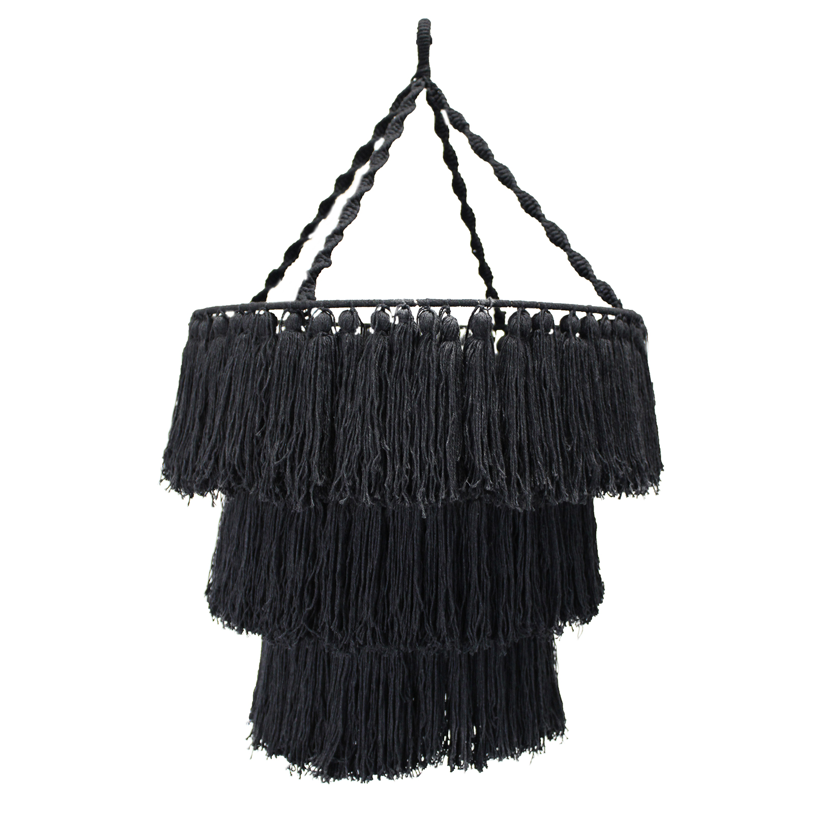 Macrame Soft Chandelier - Black - 1 Piece (MChand-02)