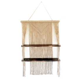 Brown Macrame Hanging Shelves - Brown - 1 Piece (MHS-02)