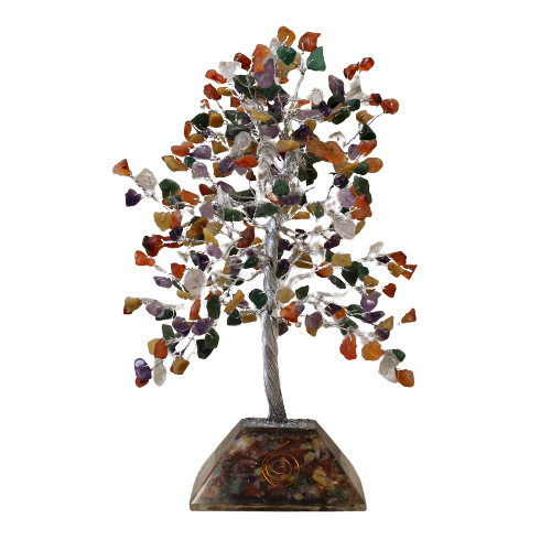 Gemstone Tree with Organite Base - 320 Stone - Multi - 1 Piece (OGemT-09)