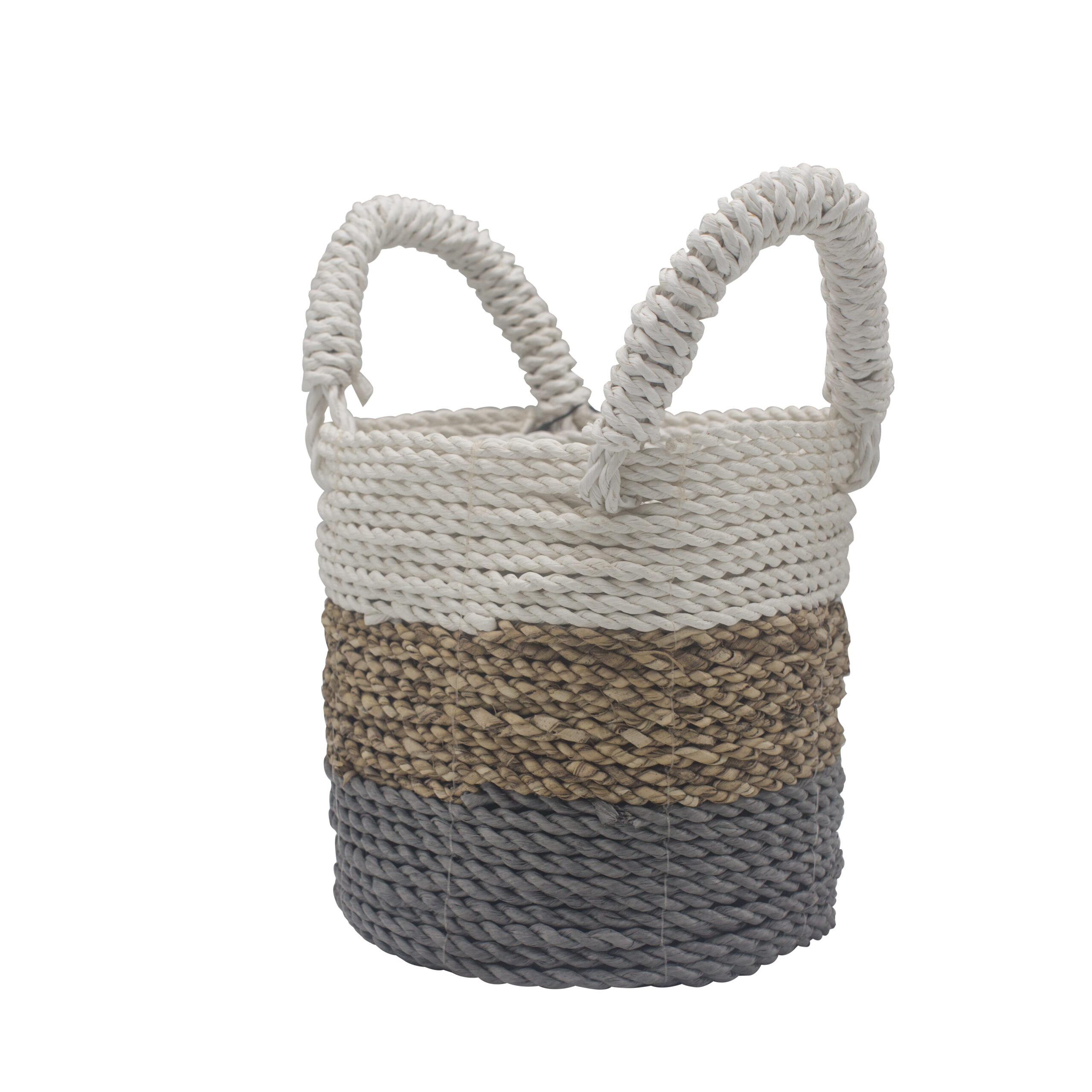 Seagrass Basket Set - Grey / Natural / White - 1 Piece (SBS-03)