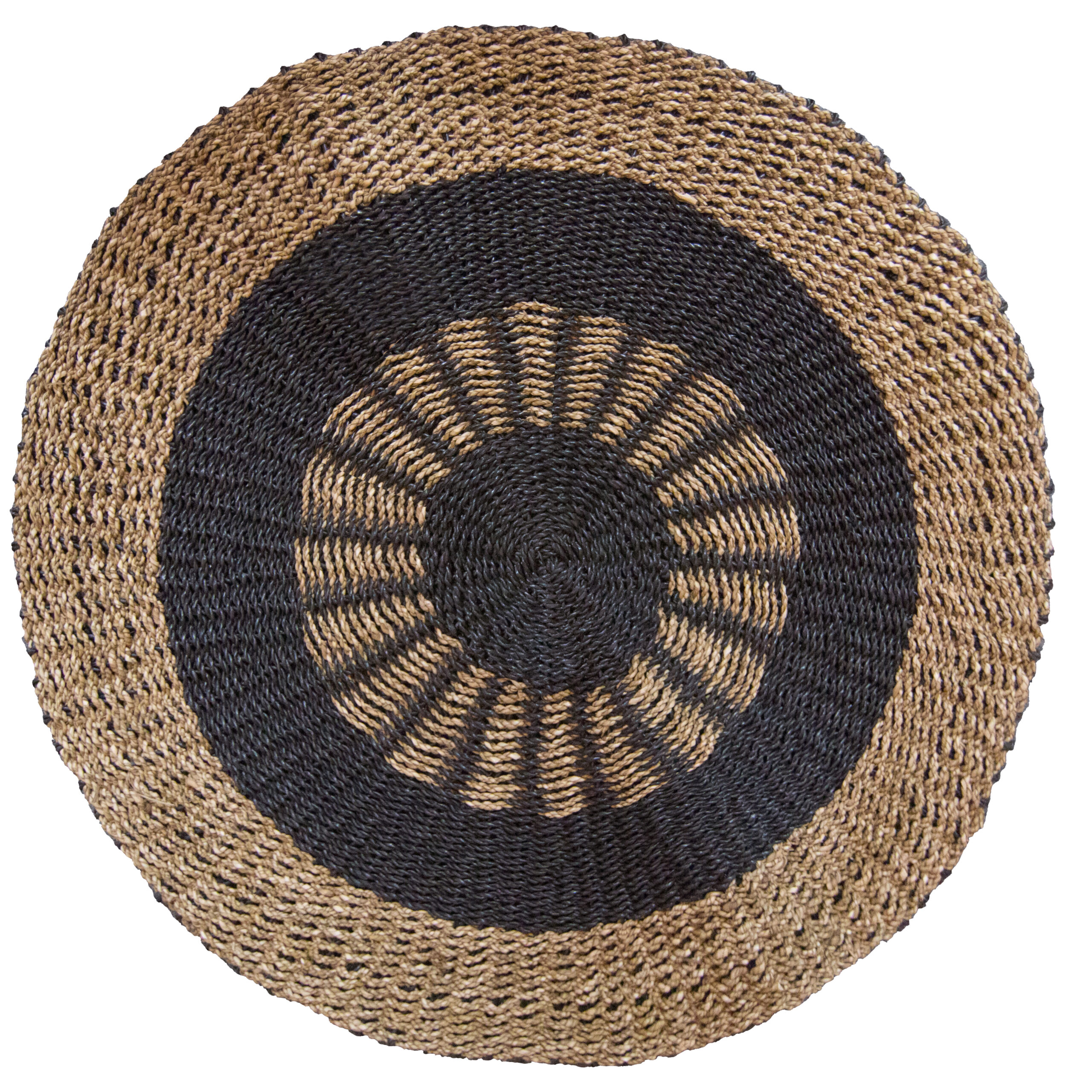 Round Seagrass Black & Tan - Inner Sun - 1m - 1 Piece (SGR-04)