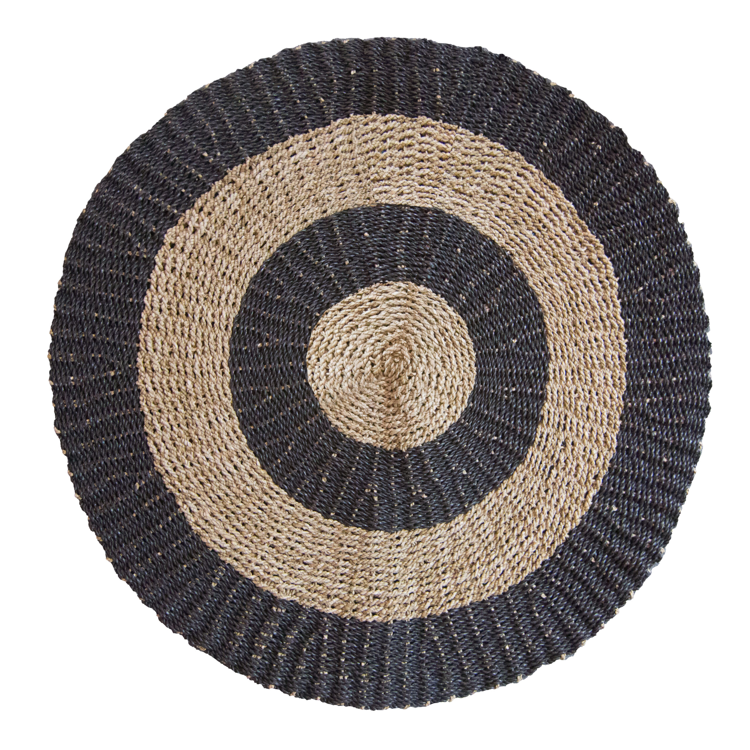 Round Seagrass Black & Tan - Circles - 1m - 1 Piece (SGR-03)