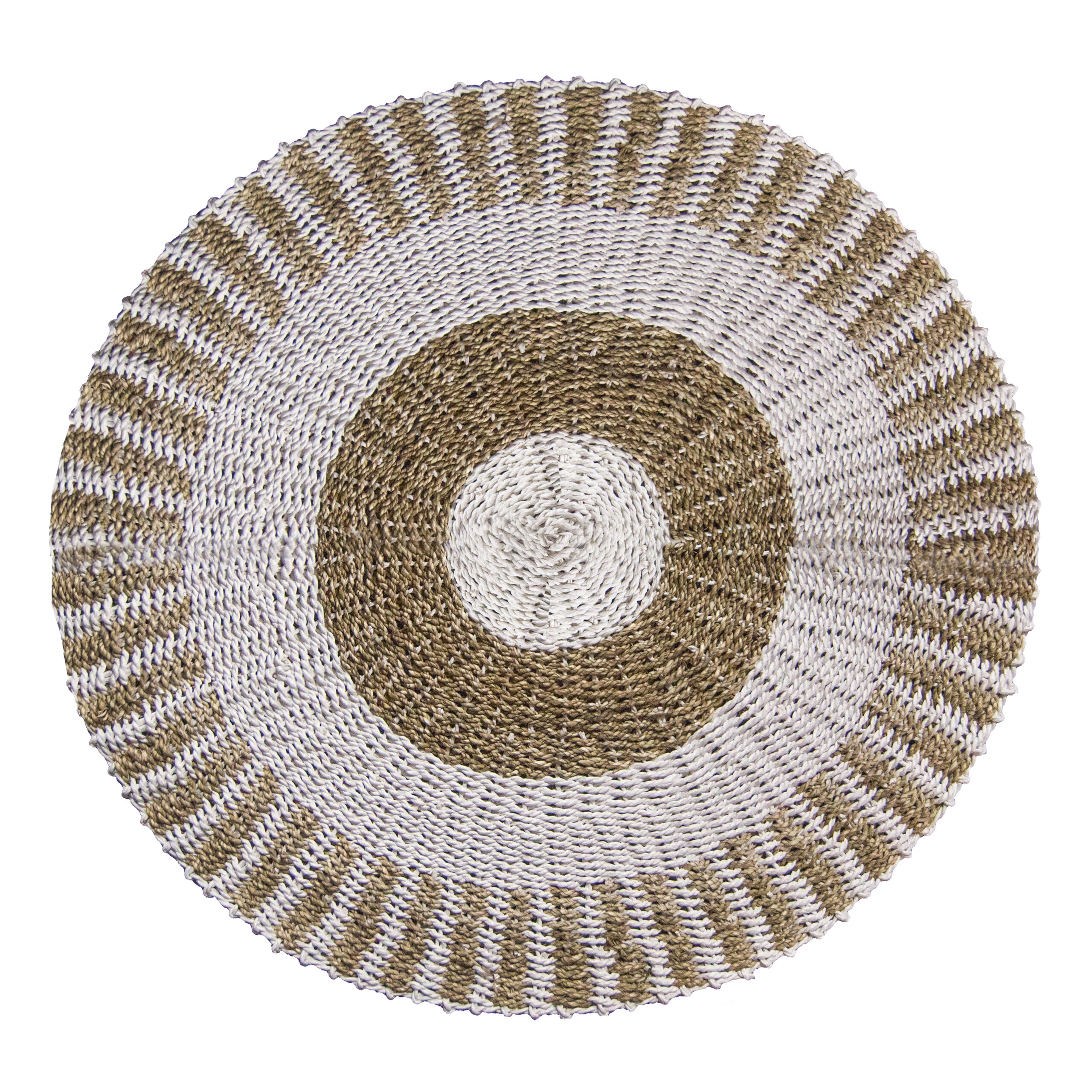Round Seagrass White & Tan - Sun - 1m - 1 Piece (SGR-01)