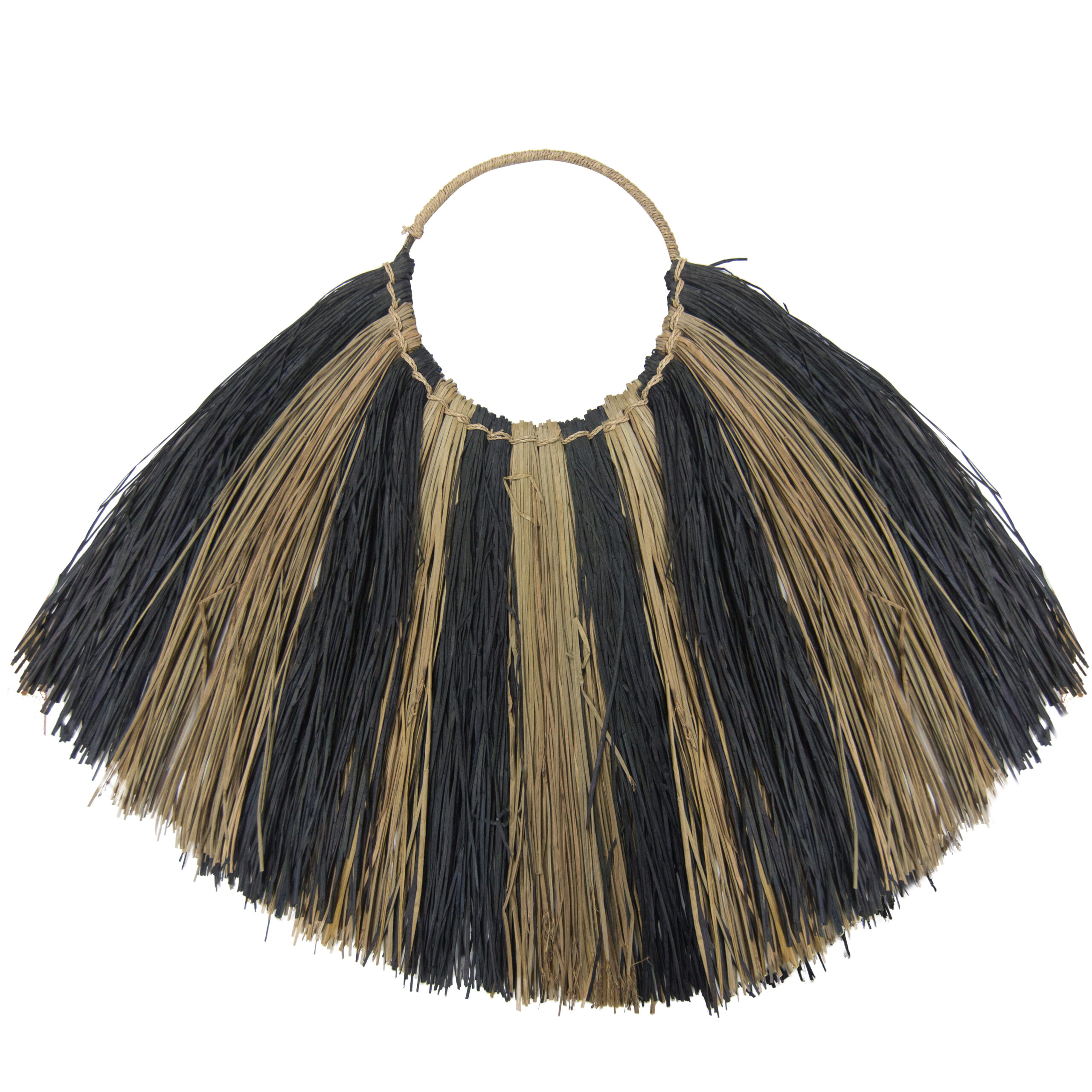 Large Seagrass Fan Wall Decor - Zebra - 1 Piece (NWA-08)