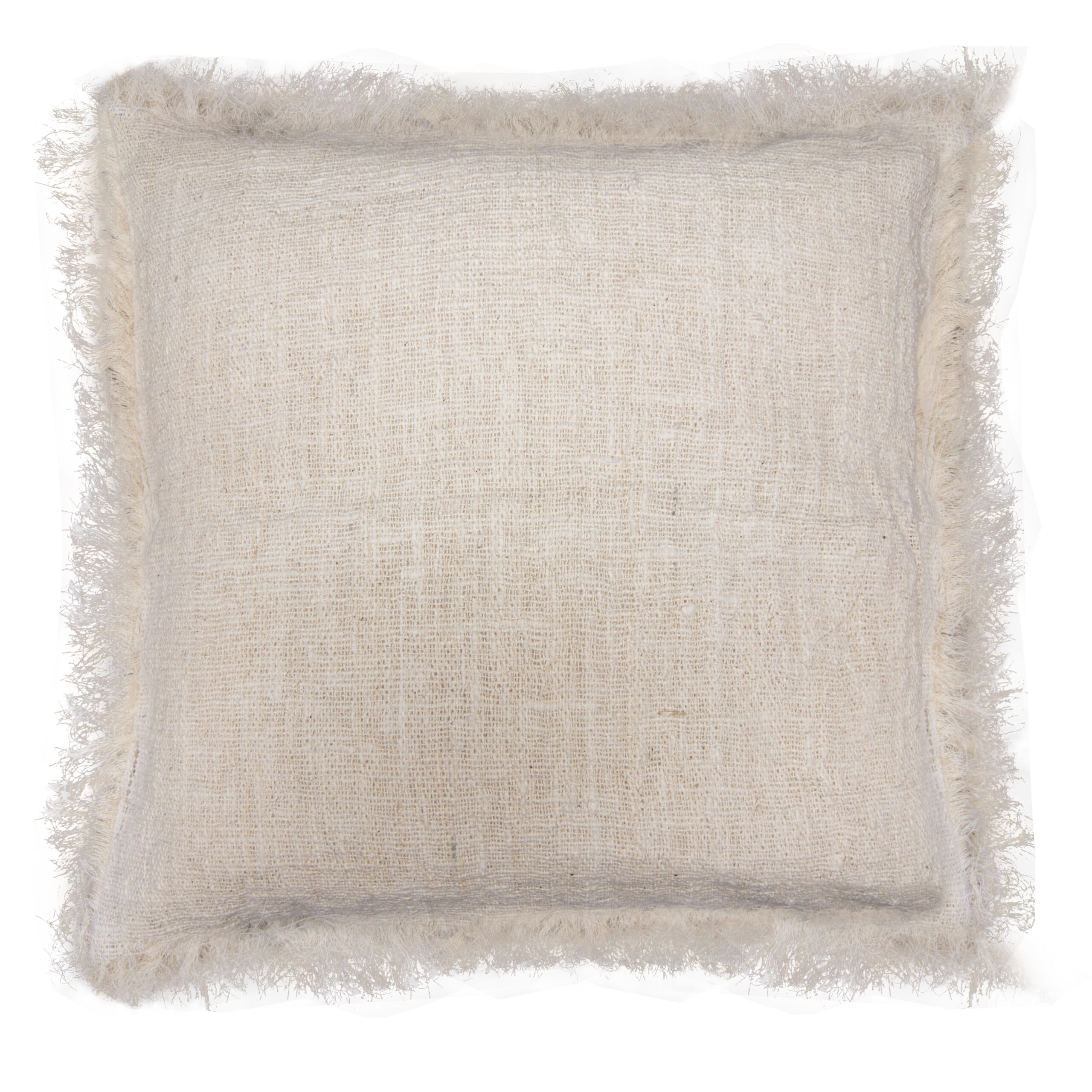 1x Linen Cushion 45x45cm with fringe - 1 Piece (LinC-01)