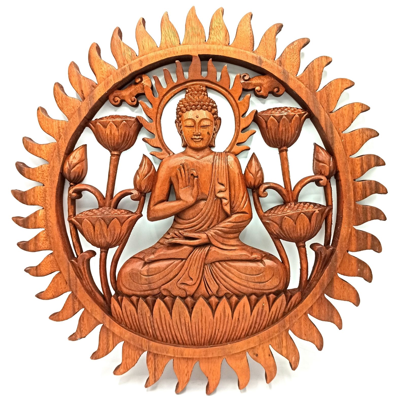 Buddha & Lotus Panel - 40cm - 1 Piece (WDW-01)