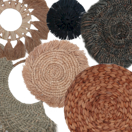 Set of Six Natural Wall Art - Kribo Collection - 1 Piece (NWA-01)