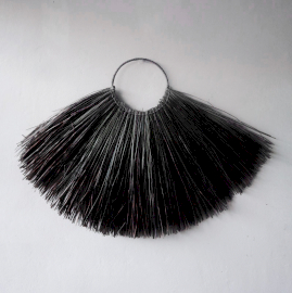 Large Seagrass Fan Wall Decor - Black - 1 Piece (NWA-07)