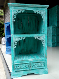 Albasia Bathroom Cabinet - Turquoise wash - 1 Piece (BCab-05)