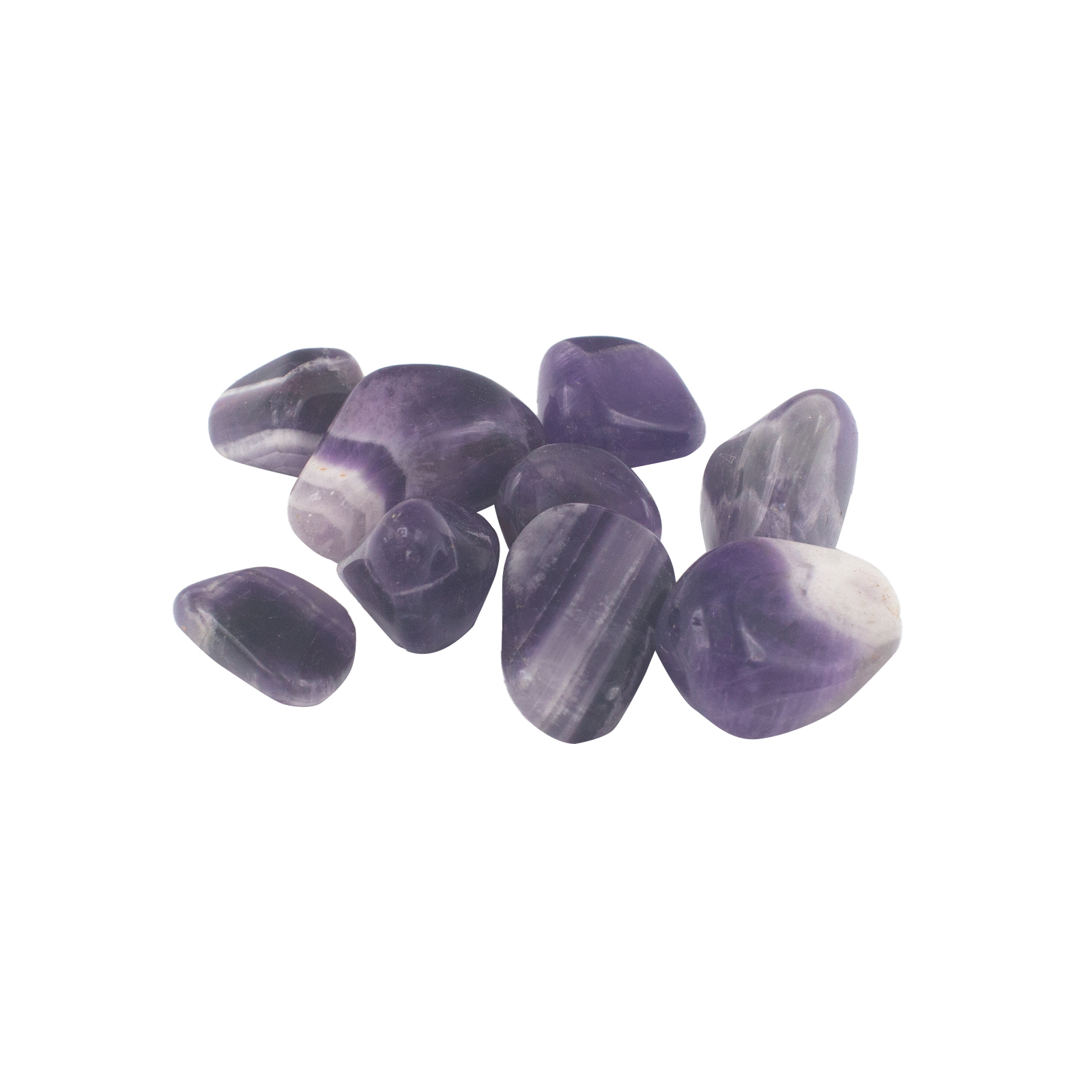 Pack of 24 Tumble Stone - Amethyst Banded L (A grade) - 1 Piece (Tbm-01A)