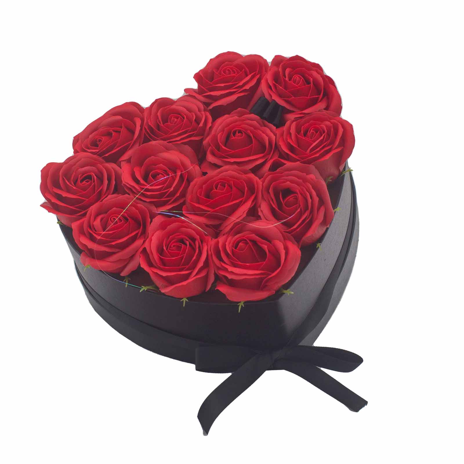 Soap Flower Gift Bouquet - 13 Red Roses - Heart - 1 Piece (GSFB-02)