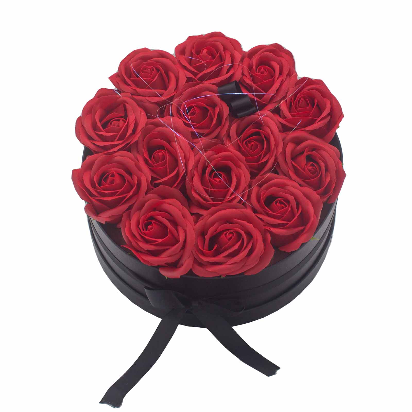 Soap Flower Gift Bouquet - 14 Red Roses - Round - 1 Piece (GSFB-03)