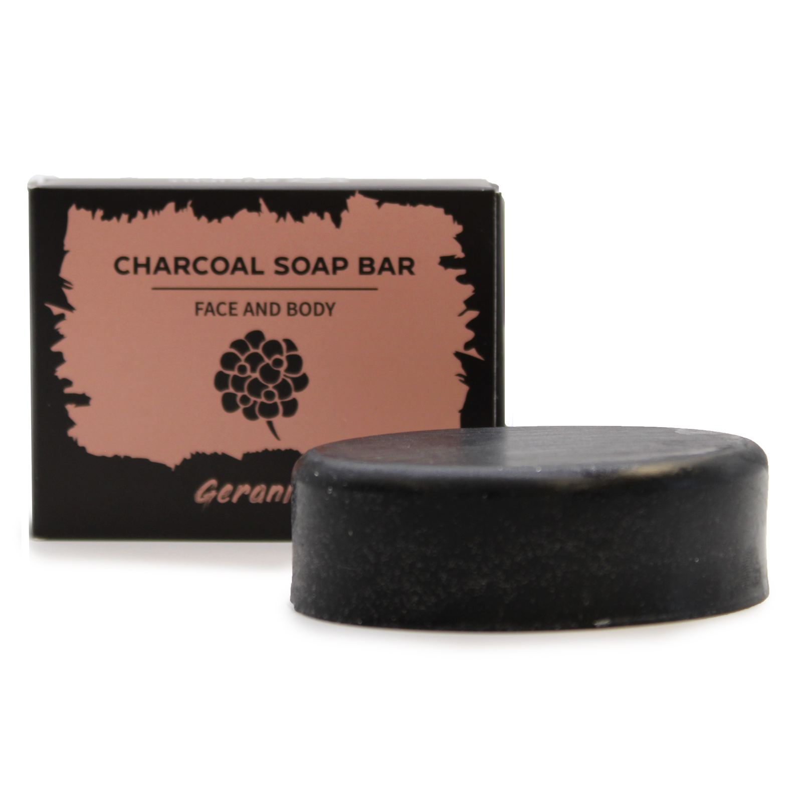 Charcoal Soap 85g - Geranium - 1 Piece (CHSB-02)