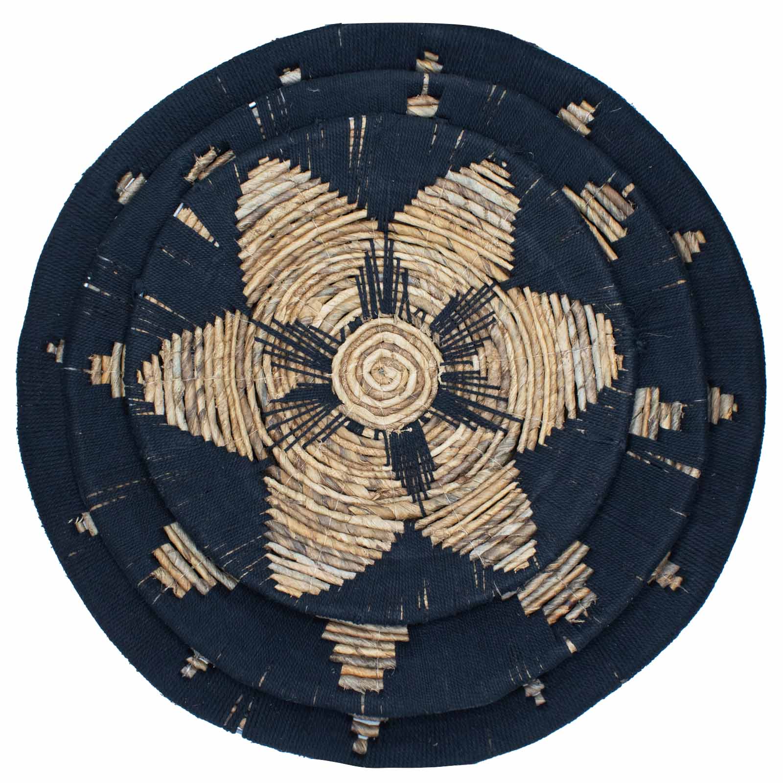 Set of Three Seagrass Bowls Wall Art - Black - 1 Piece (NWA-05)