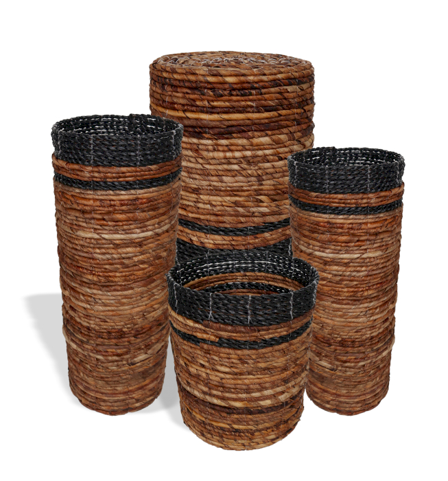 Banana Leaf Set - 2 Vase & 2 Bins - 1 Piece (NVA-02)