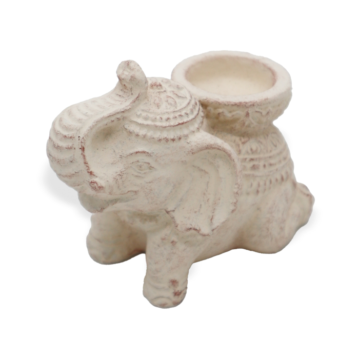 Elephant Incense & Candle Holder (cream) - 1 Piece (SCV-09)