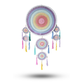 Large Dreamcatcher (55cm) - Pastel Rainbow - 1 Piece (DRDC-03)