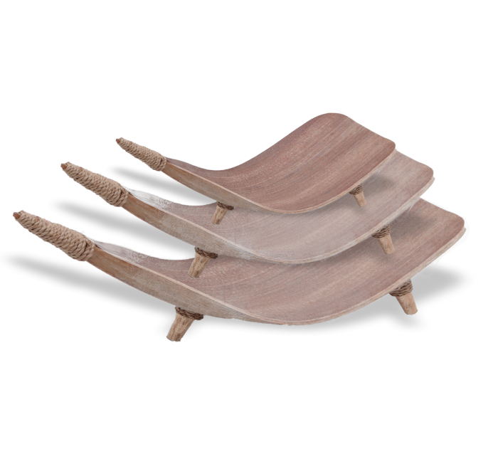 Coconut Leaf Fruit Bowl Set - Whitewash - 1 Piece (CLFB-02)