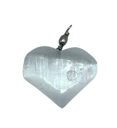 Selenite Heart Pendant - 1 Piece (SelPen-01)
