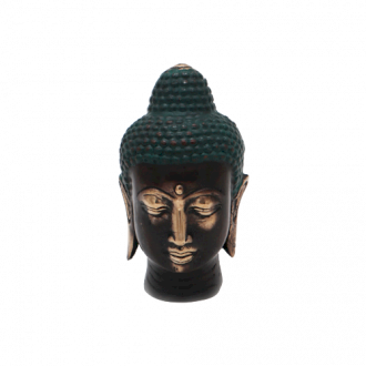 Small Antique Brass Buddha Head - 1 Piece (BFF-27)